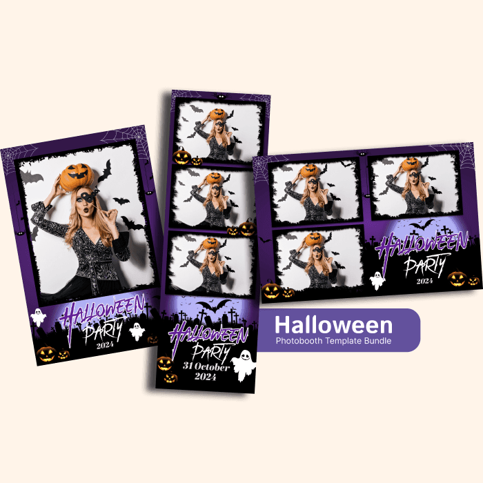 Halloween photo booth template bundle