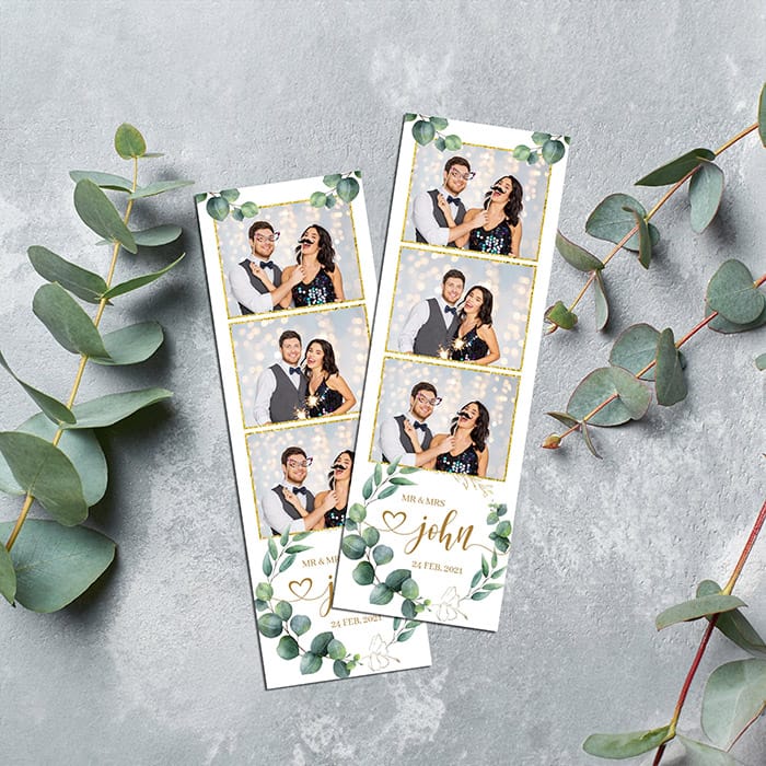 Wedding Photobooth Template 2x6 Greenery